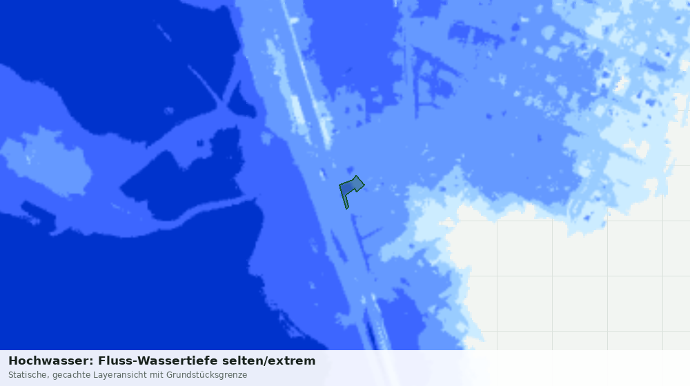 Statische Kartenansicht: Hochwasser: Fluss-Wassertiefe selten/extrem