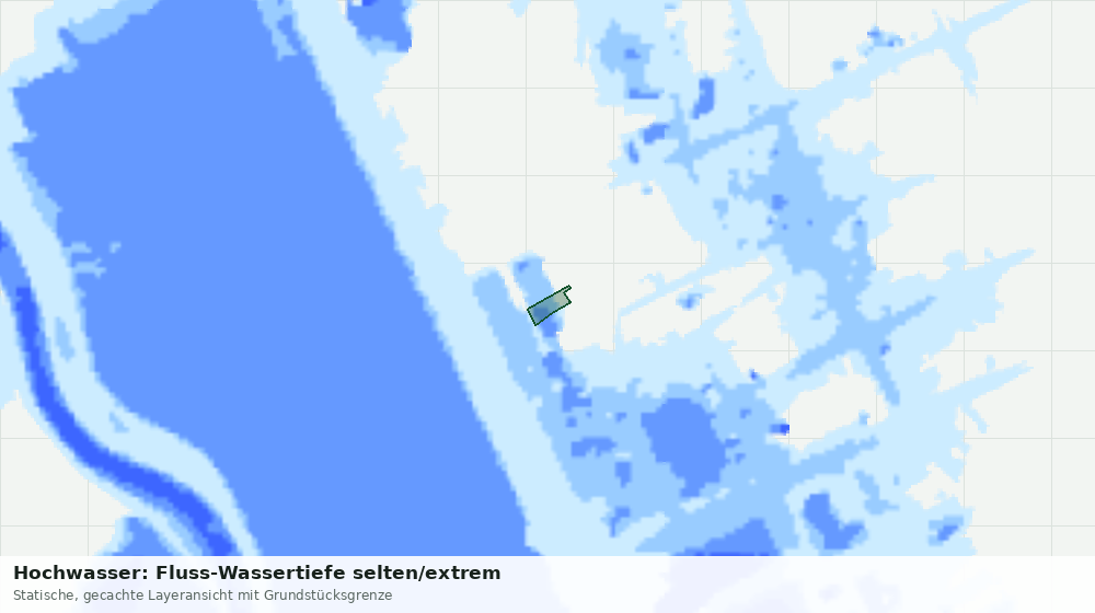 Statische Kartenansicht: Hochwasser: Fluss-Wassertiefe selten/extrem