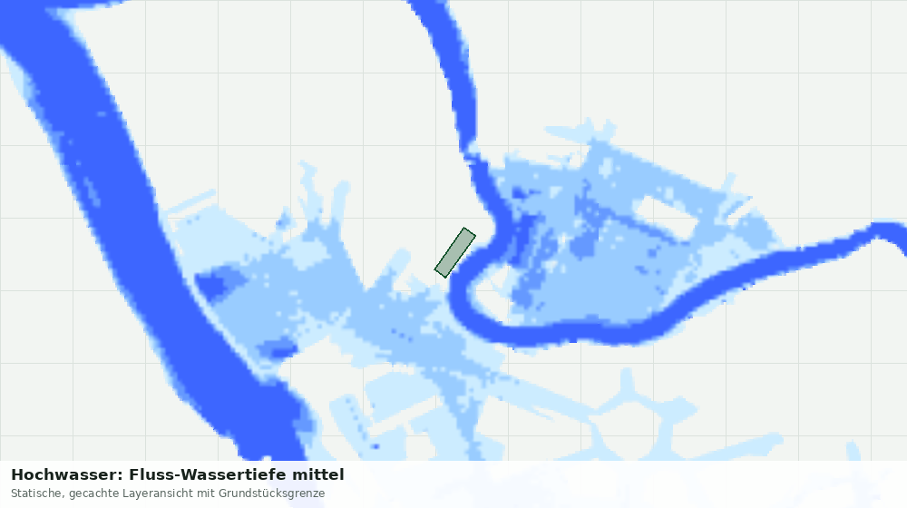 Statische Kartenansicht: Hochwasser: Fluss-Wassertiefe mittel