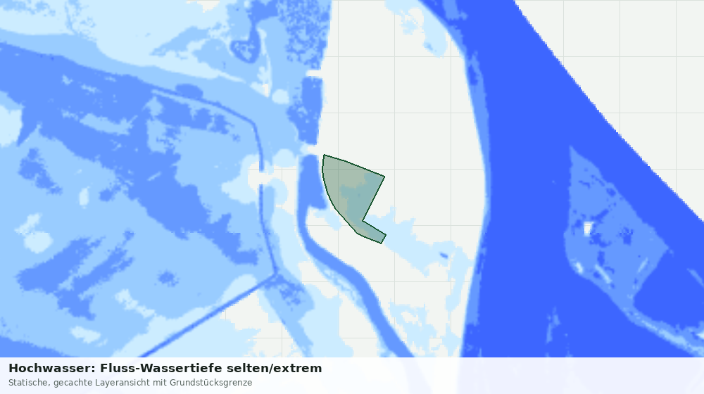 Statische Kartenansicht: Hochwasser: Fluss-Wassertiefe selten/extrem