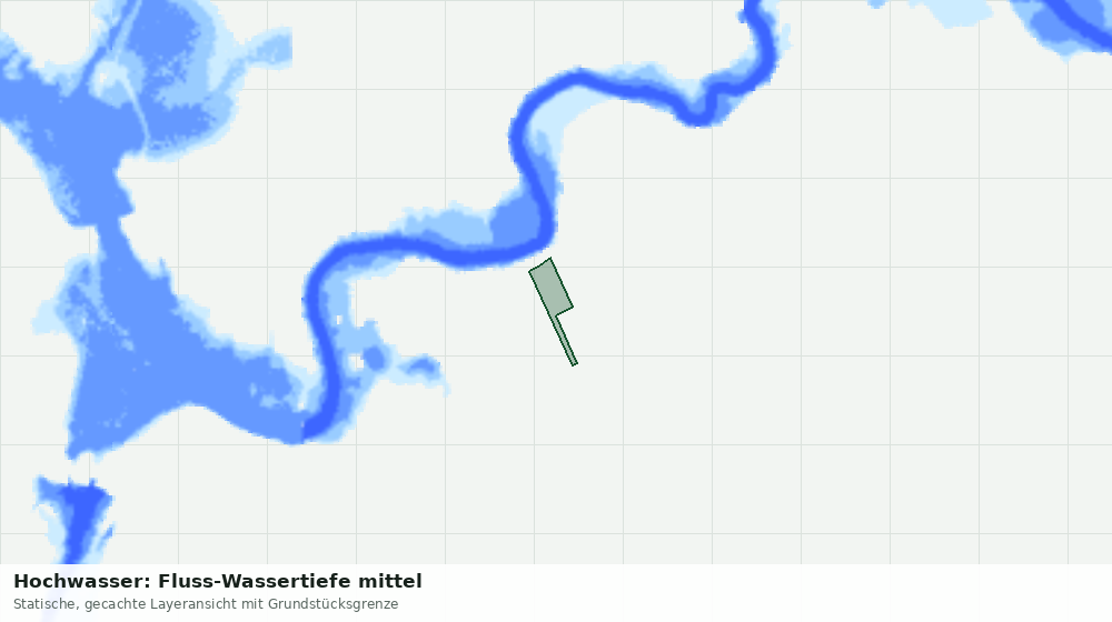 Statische Kartenansicht: Hochwasser: Fluss-Wassertiefe mittel