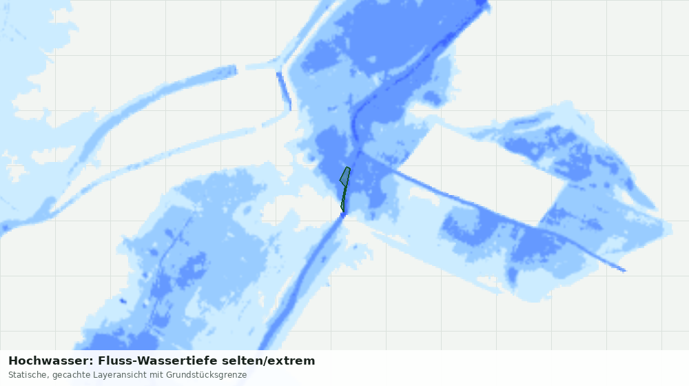 Statische Kartenansicht: Hochwasser: Fluss-Wassertiefe selten/extrem