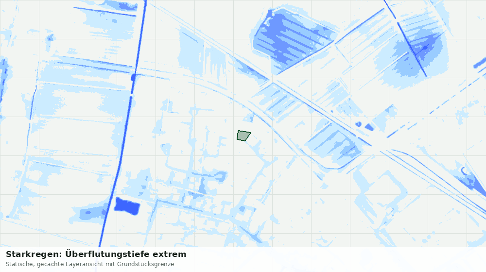 Statische Kartenansicht: Starkregen: Überflutungstiefe extrem