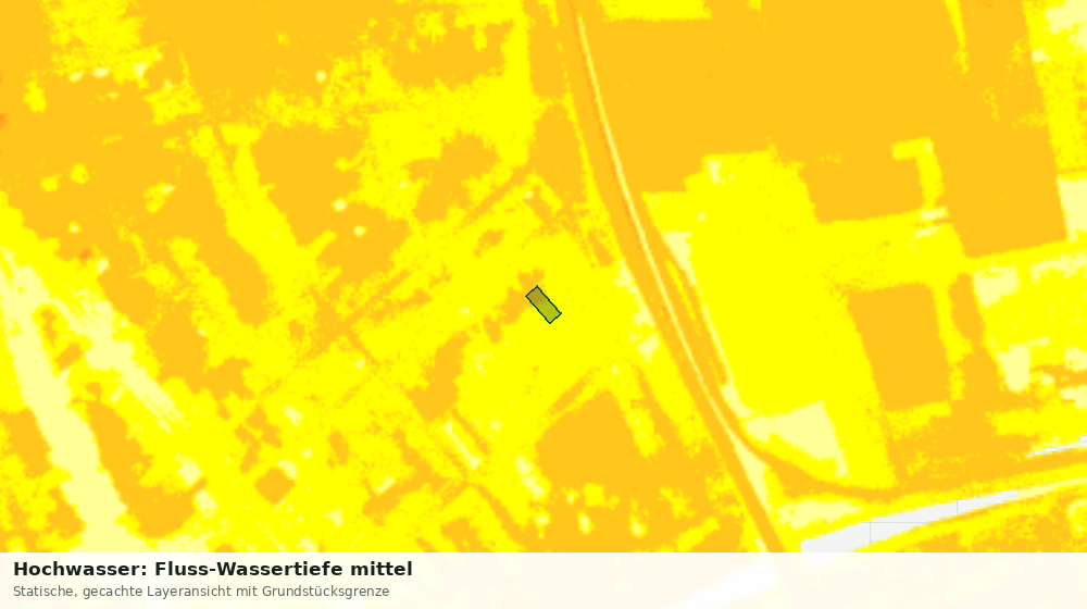 Statische Kartenansicht: Hochwasser: Fluss-Wassertiefe mittel