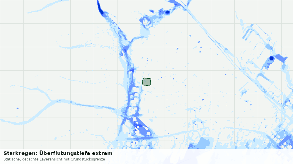 Statische Kartenansicht: Starkregen: Überflutungstiefe extrem