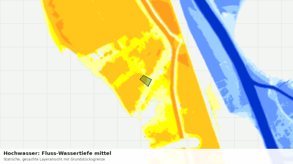 Statische Kartenansicht: Hochwasser: Fluss-Wassertiefe mittel