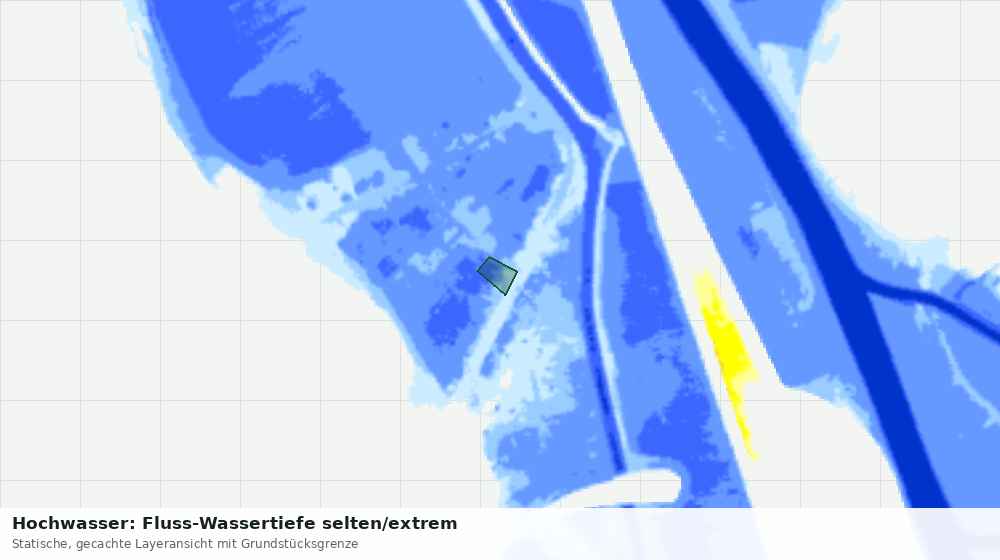 Statische Kartenansicht: Hochwasser: Fluss-Wassertiefe selten/extrem
