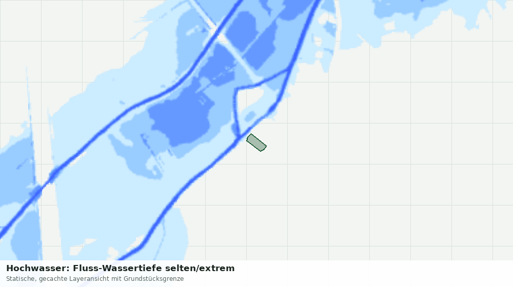 Statische Kartenansicht: Hochwasser: Fluss-Wassertiefe selten/extrem