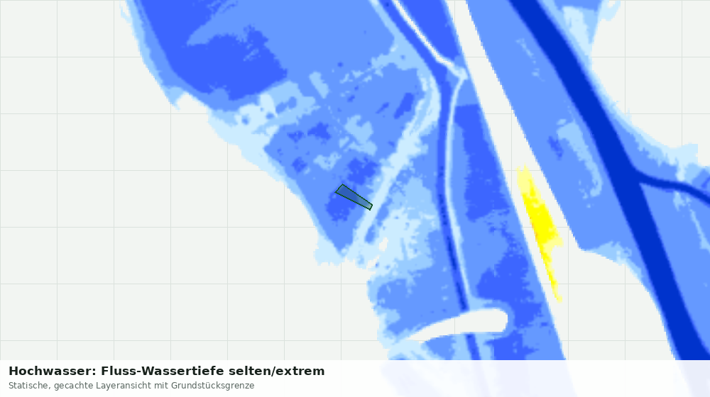 Statische Kartenansicht: Hochwasser: Fluss-Wassertiefe selten/extrem