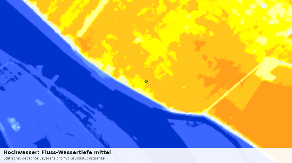 Statische Kartenansicht: Hochwasser: Fluss-Wassertiefe mittel