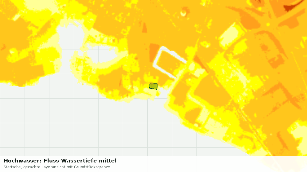 Statische Kartenansicht: Hochwasser: Fluss-Wassertiefe mittel