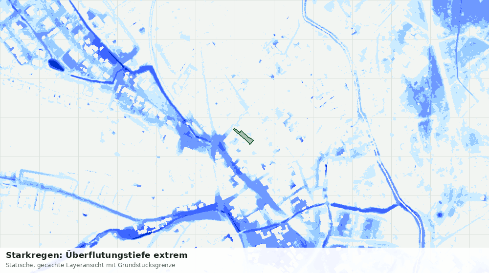 Statische Kartenansicht: Starkregen: Überflutungstiefe extrem