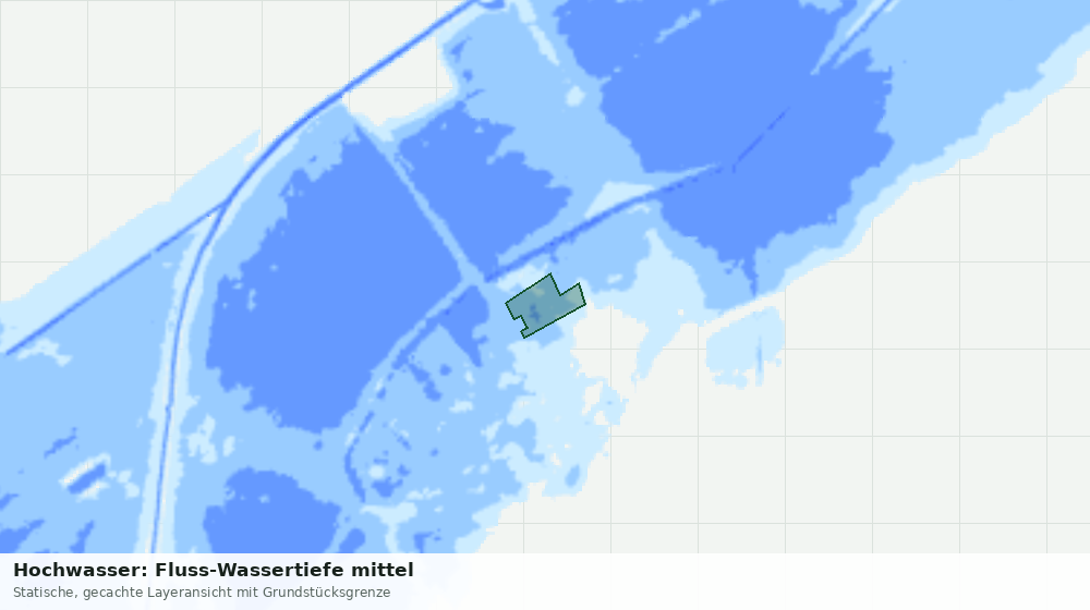 Statische Kartenansicht: Hochwasser: Fluss-Wassertiefe mittel