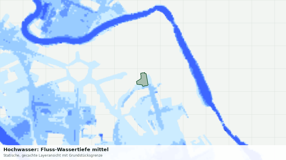 Statische Kartenansicht: Hochwasser: Fluss-Wassertiefe mittel