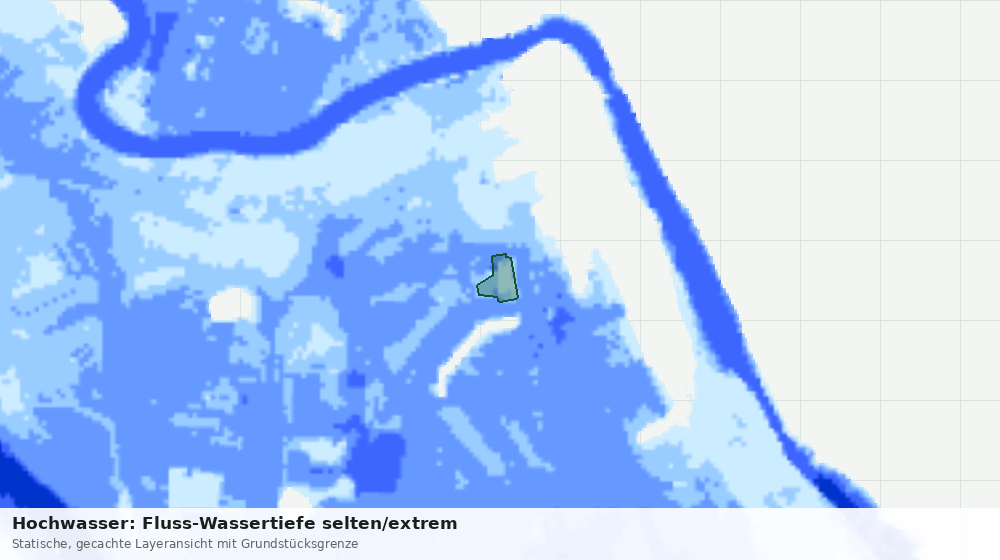 Statische Kartenansicht: Hochwasser: Fluss-Wassertiefe selten/extrem
