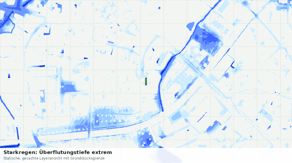 Statische Kartenansicht: Starkregen: Überflutungstiefe extrem
