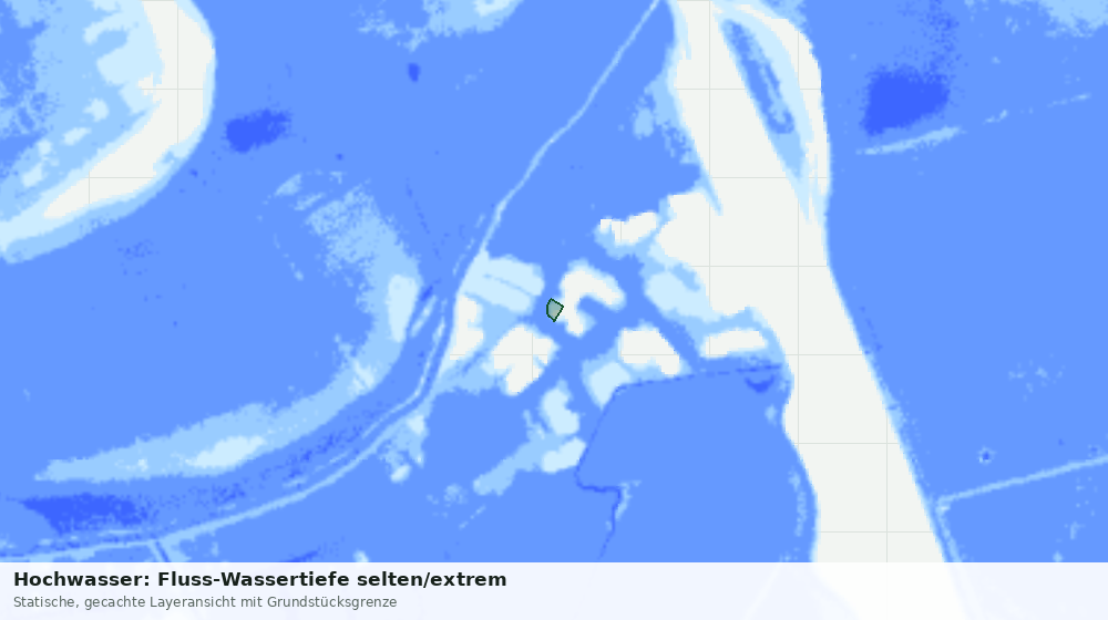 Statische Kartenansicht: Hochwasser: Fluss-Wassertiefe selten/extrem