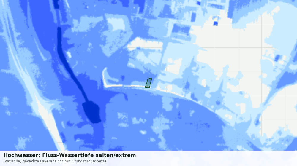 Statische Kartenansicht: Hochwasser: Fluss-Wassertiefe selten/extrem
