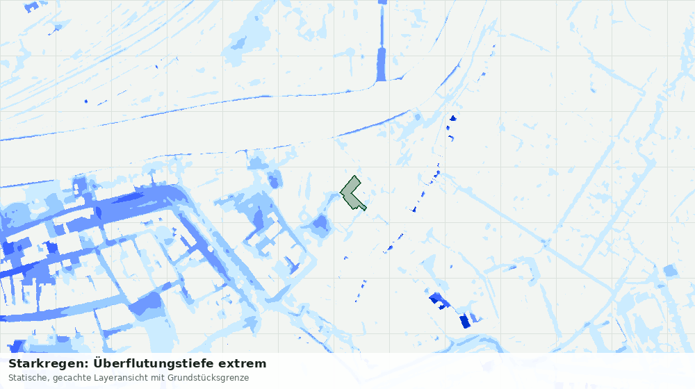 Statische Kartenansicht: Starkregen: Überflutungstiefe extrem