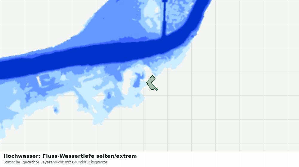 Statische Kartenansicht: Hochwasser: Fluss-Wassertiefe selten/extrem