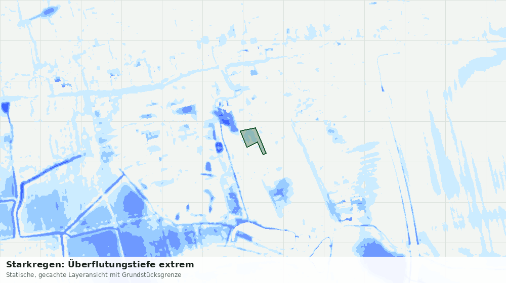 Statische Kartenansicht: Starkregen: Überflutungstiefe extrem