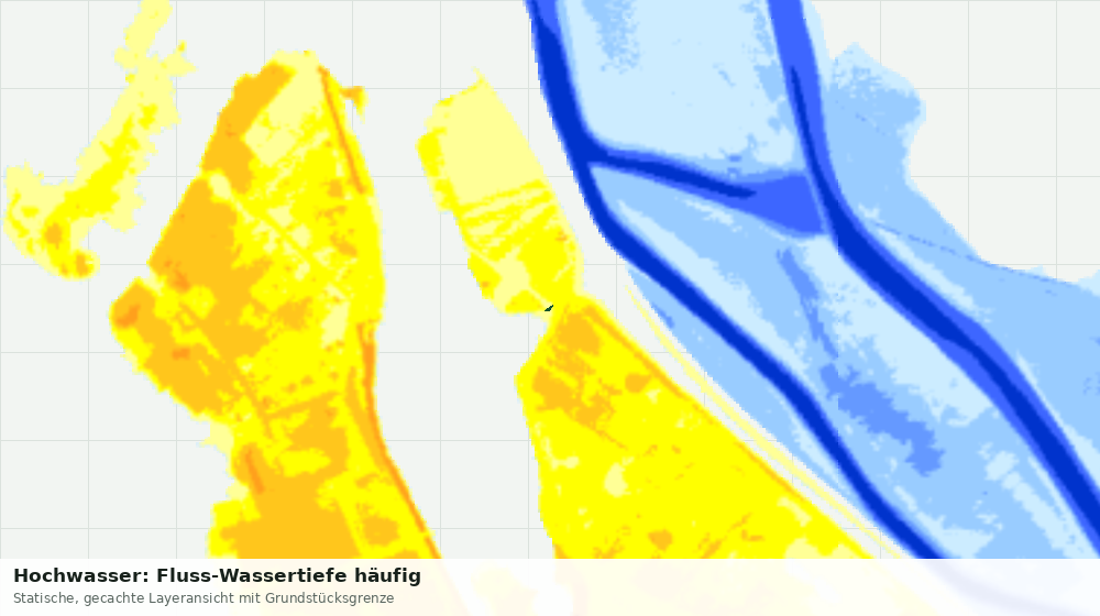 Statische Kartenansicht: Hochwasser: Fluss-Wassertiefe häufig