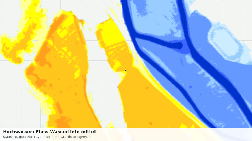 Statische Kartenansicht: Hochwasser: Fluss-Wassertiefe mittel