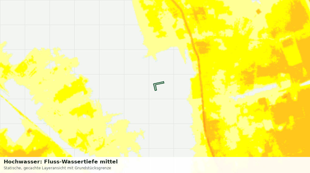 Statische Kartenansicht: Hochwasser: Fluss-Wassertiefe mittel