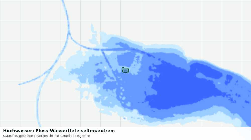 Statische Kartenansicht: Hochwasser: Fluss-Wassertiefe selten/extrem