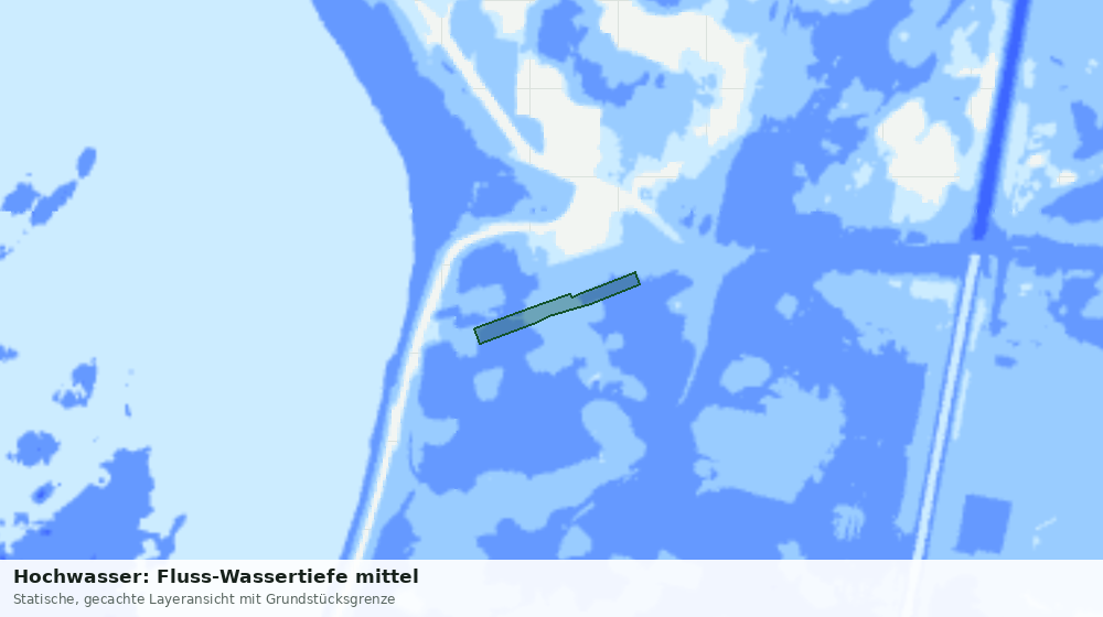 Statische Kartenansicht: Hochwasser: Fluss-Wassertiefe mittel
