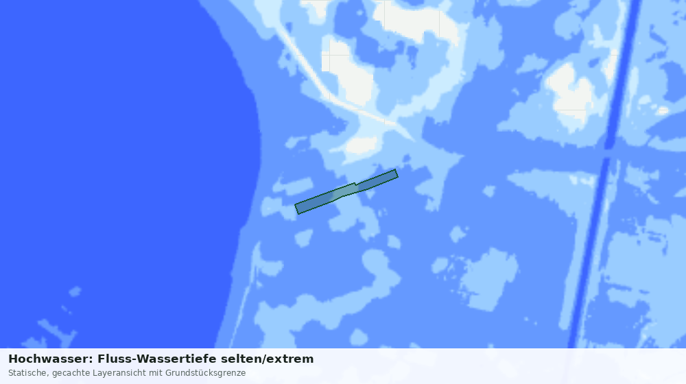 Statische Kartenansicht: Hochwasser: Fluss-Wassertiefe selten/extrem