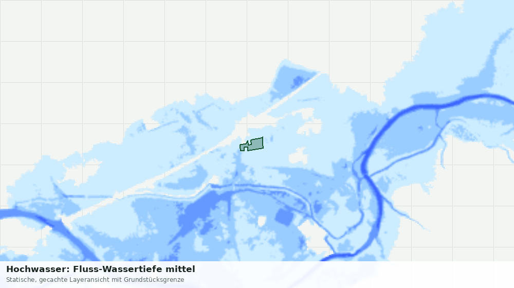 Statische Kartenansicht: Hochwasser: Fluss-Wassertiefe mittel
