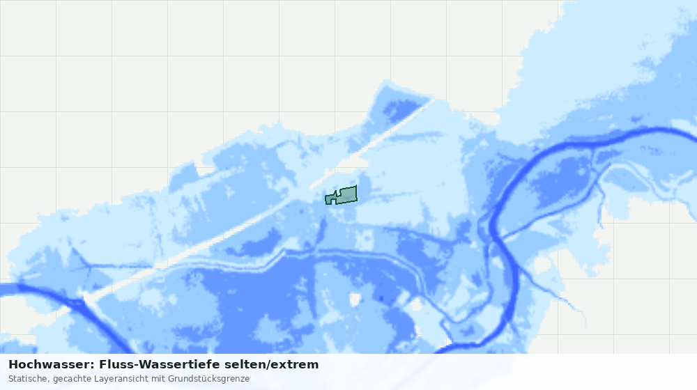 Statische Kartenansicht: Hochwasser: Fluss-Wassertiefe selten/extrem