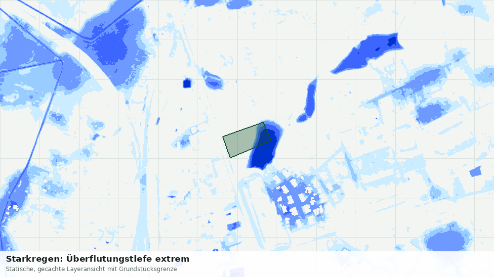 Statische Kartenansicht: Starkregen: Überflutungstiefe extrem
