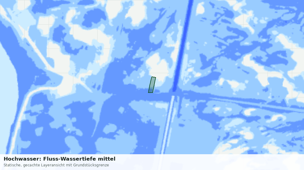Statische Kartenansicht: Hochwasser: Fluss-Wassertiefe mittel