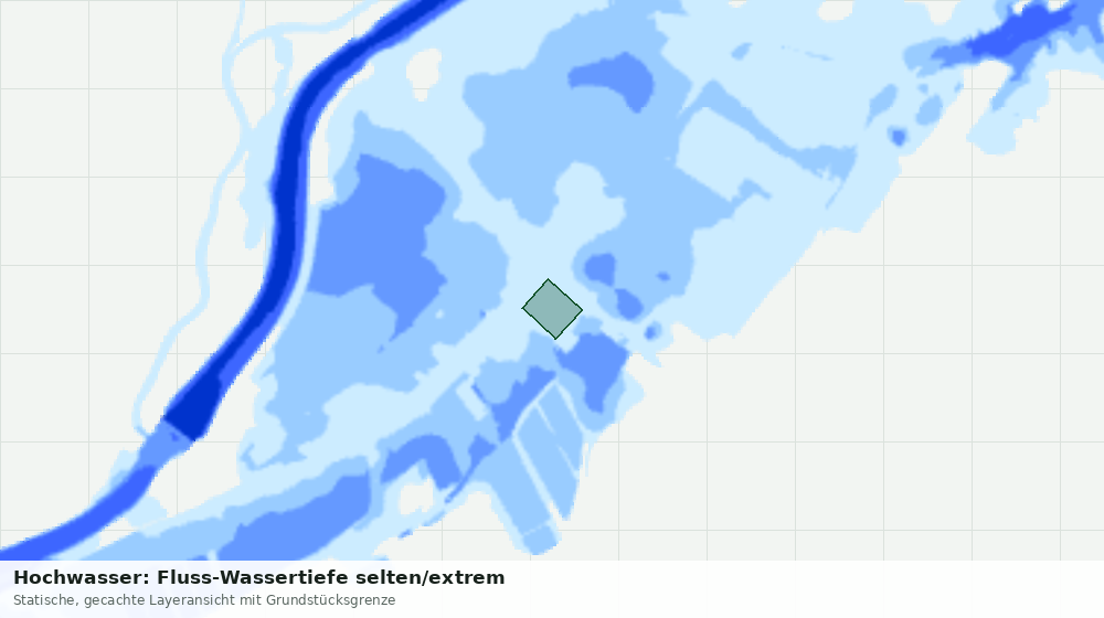 Statische Kartenansicht: Hochwasser: Fluss-Wassertiefe selten/extrem