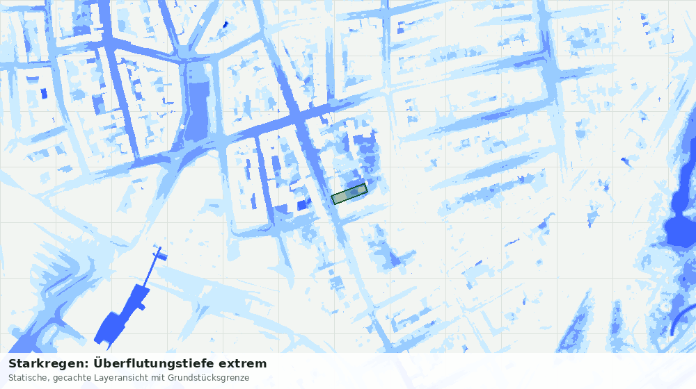 Statische Kartenansicht: Starkregen: Überflutungstiefe extrem