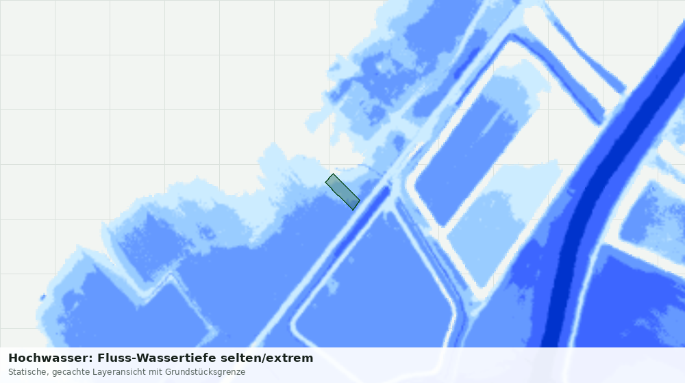 Statische Kartenansicht: Hochwasser: Fluss-Wassertiefe selten/extrem