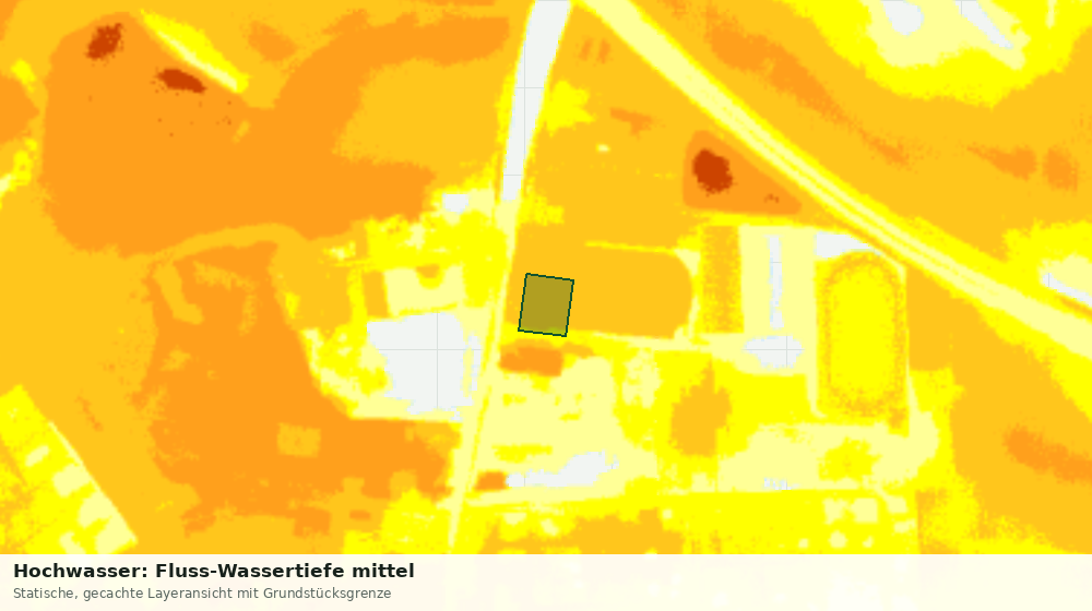 Statische Kartenansicht: Hochwasser: Fluss-Wassertiefe mittel