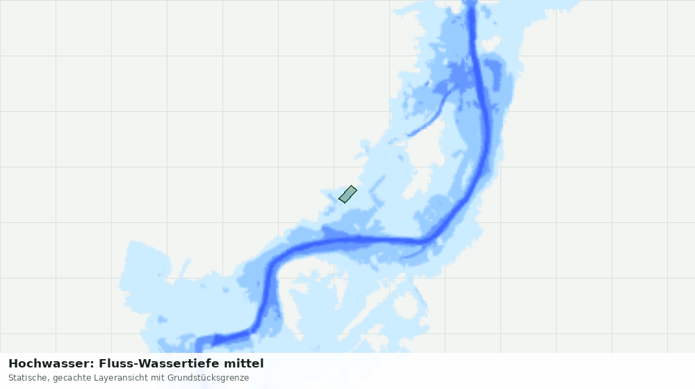 Statische Kartenansicht: Hochwasser: Fluss-Wassertiefe mittel