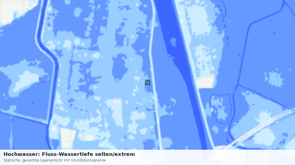 Statische Kartenansicht: Hochwasser: Fluss-Wassertiefe selten/extrem
