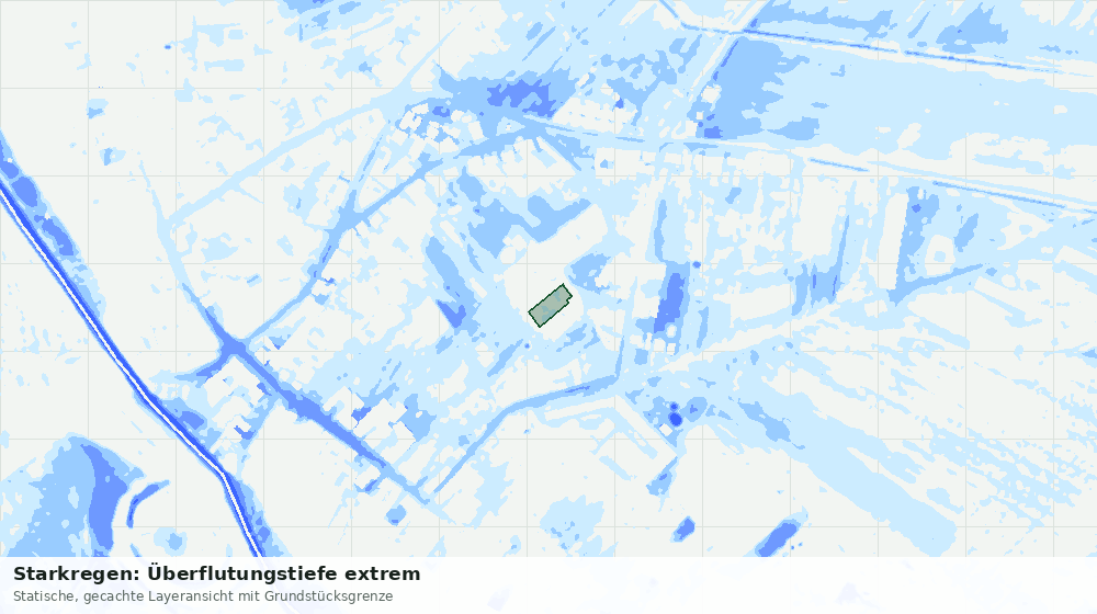 Statische Kartenansicht: Starkregen: Überflutungstiefe extrem