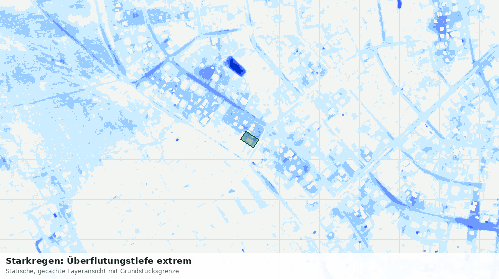 Statische Kartenansicht: Starkregen: Überflutungstiefe extrem