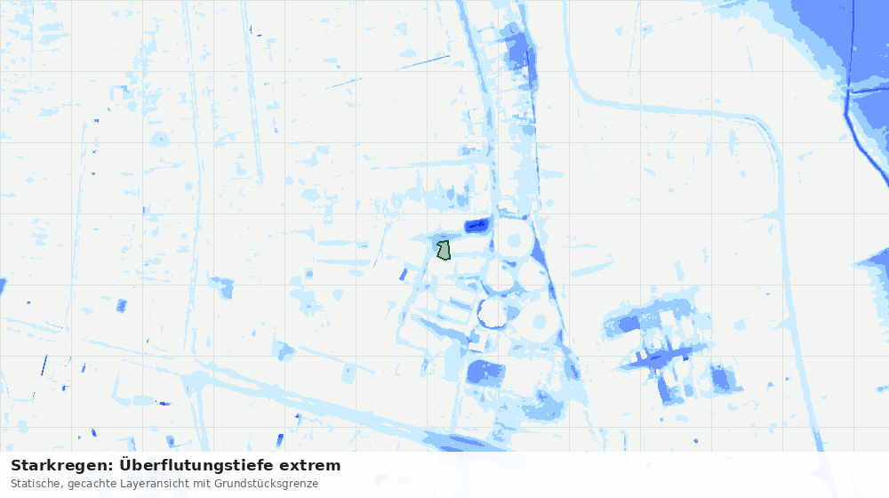 Statische Kartenansicht: Starkregen: Überflutungstiefe extrem