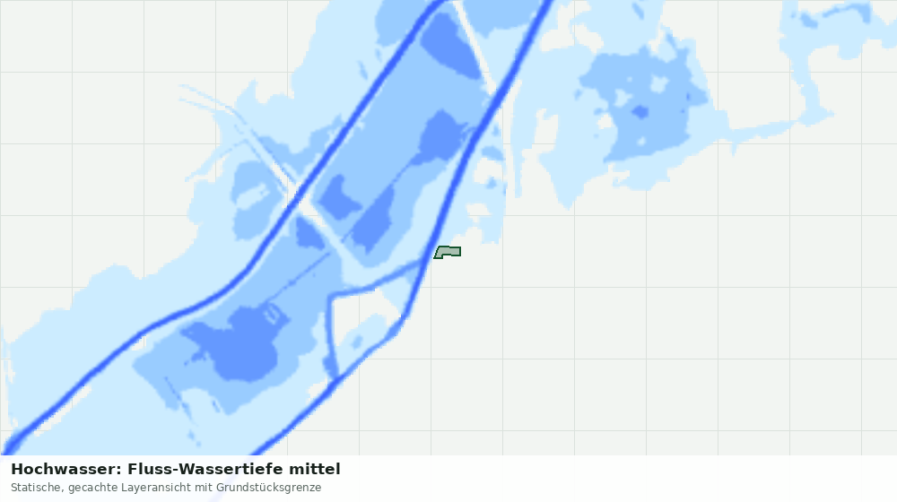 Statische Kartenansicht: Hochwasser: Fluss-Wassertiefe mittel