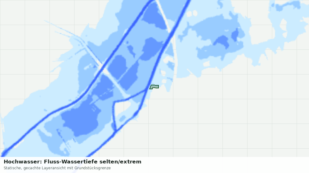 Statische Kartenansicht: Hochwasser: Fluss-Wassertiefe selten/extrem