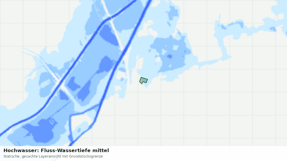 Statische Kartenansicht: Hochwasser: Fluss-Wassertiefe mittel