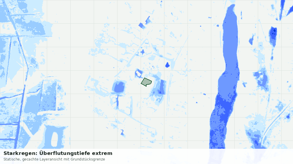 Statische Kartenansicht: Starkregen: Überflutungstiefe extrem