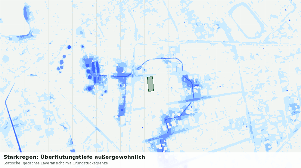 Statische Kartenansicht: Starkregen: Überflutungstiefe außergewöhnlich