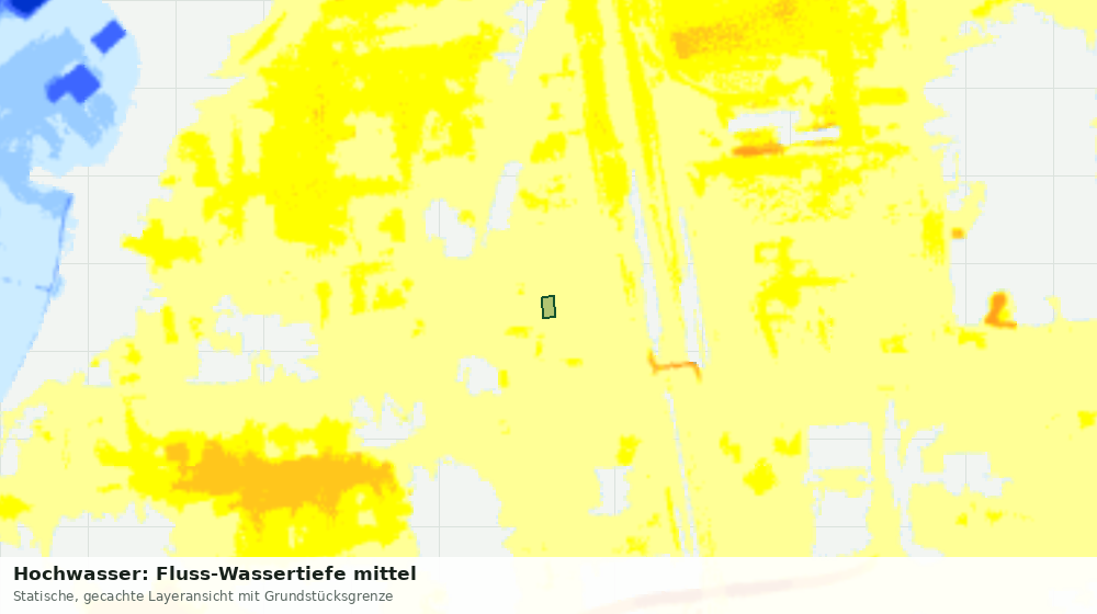 Statische Kartenansicht: Hochwasser: Fluss-Wassertiefe mittel